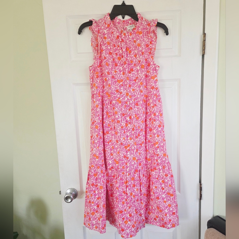 New!!! J. Crew ✨️ Floral Tiered Ruffe Maxi Dress Size 4P